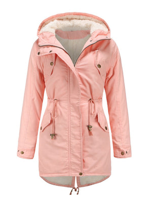 Cotton Solid Color Hooded Thick Plush Cotton Clothes