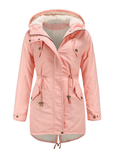 Cotton Solid Color Hooded Thick Plush Cotton Clothes