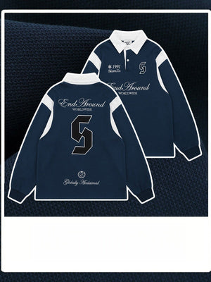Liber Autumn Men's Letter Polo Shirts
