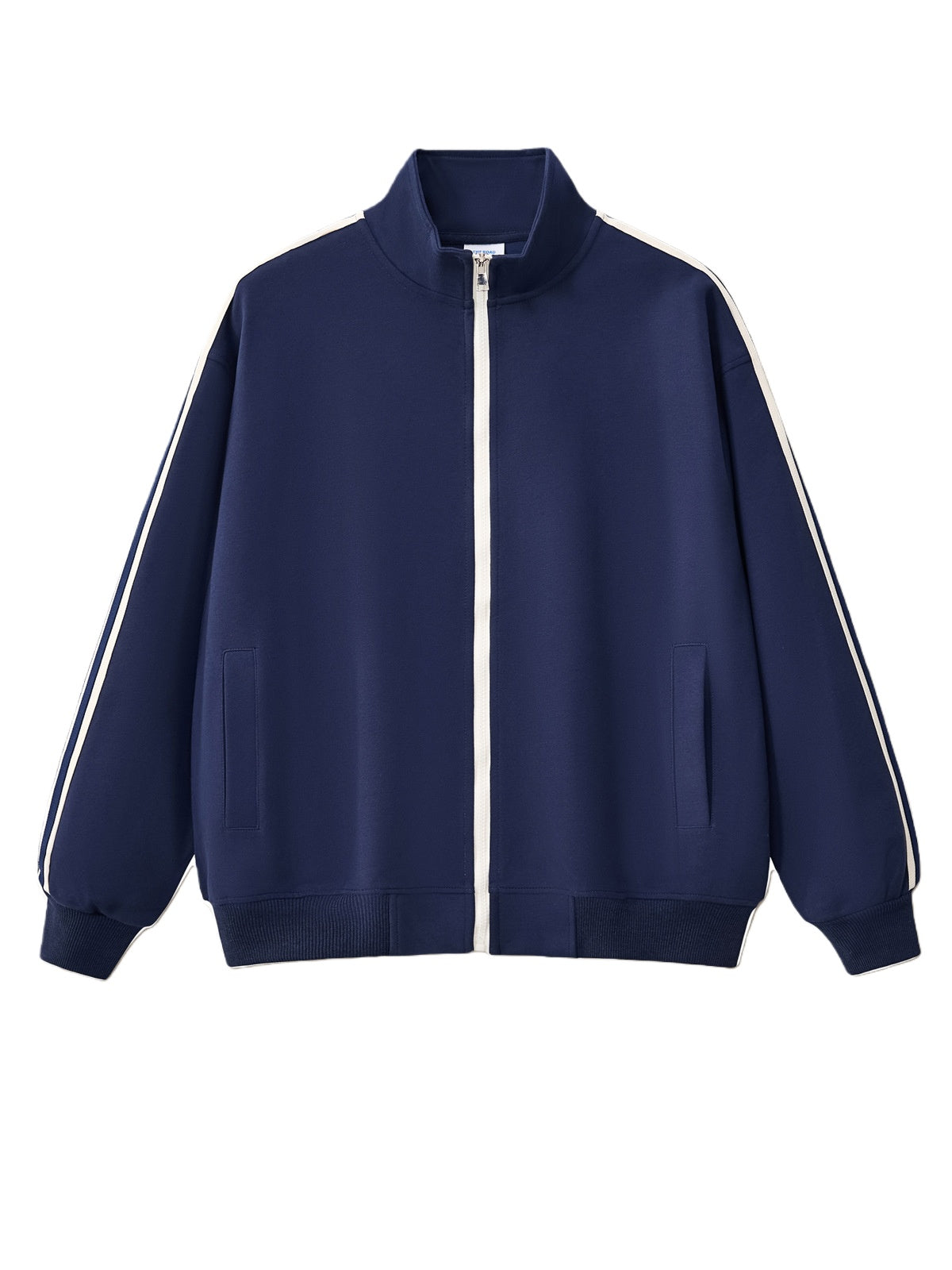 Stripes College Style Zipper Stand Collar Jackets