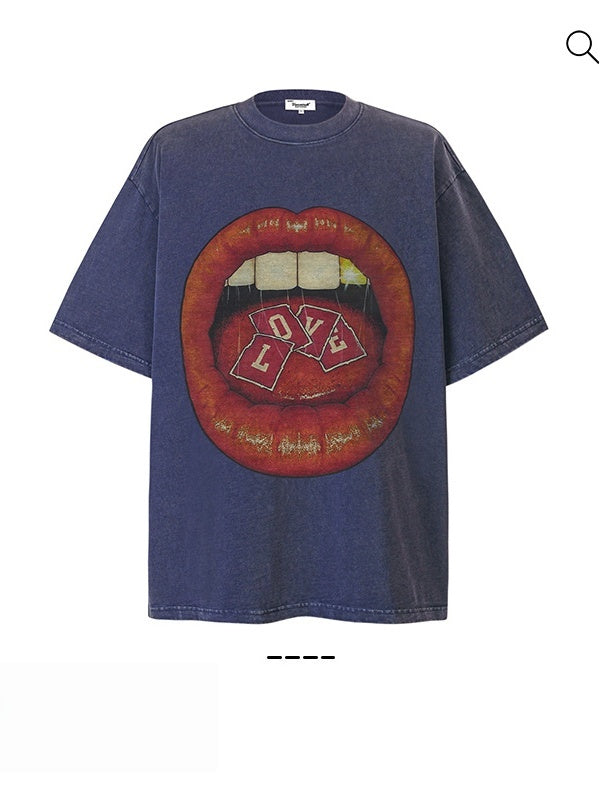 Liber Summer Neutral Printed Mouth T-shirts
