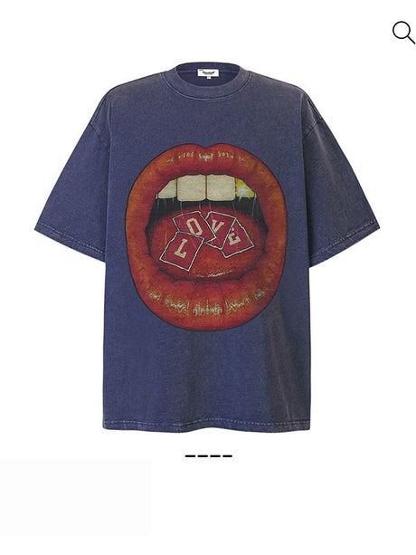 Liber Summer Neutral Printed Mouth T-shirts