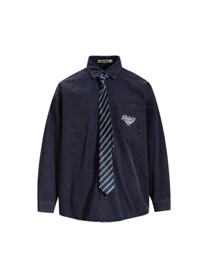 Liber Autumn Neutral wear Tie Plaid Shirts