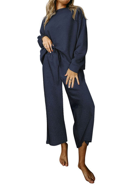 Liber Spring Women's Splicing Diamond 2-piece Sets