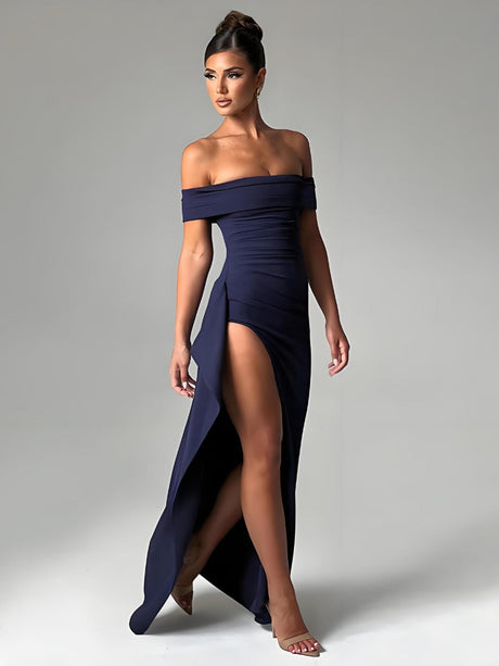 Liber Summer Women's Backless Solid Color Maxi Dresses