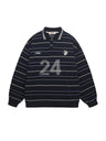 Liber Autumn Neutral wear Embroidery Stripes Polo Shirts