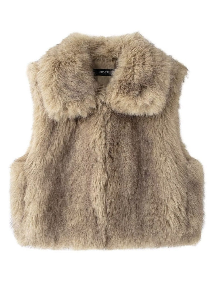 Faux Fur Short Warm Thick Vest Jacket