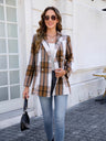 Tweed Plaid Button-Down Coat