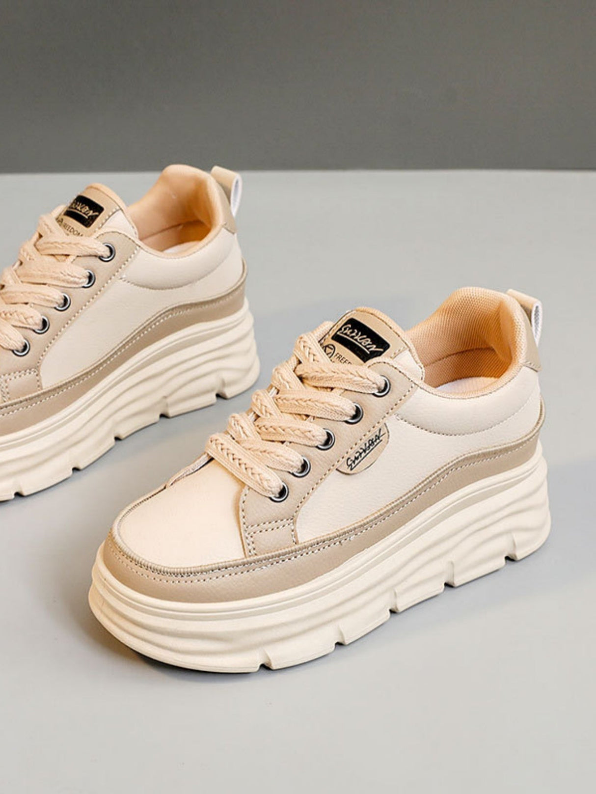 Colorblock Thick-Sole Women's Casual Sneakers