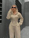 Sports And Leisure Zipper Hooded 2-piece Sets