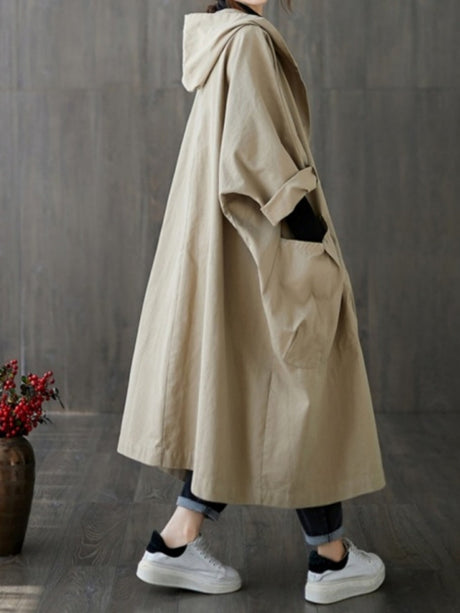 Oversized Hooded Trench Coat