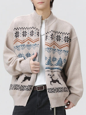 Christmas Jacquard Fair Isle Retro Ethnic Cardigan Sweater