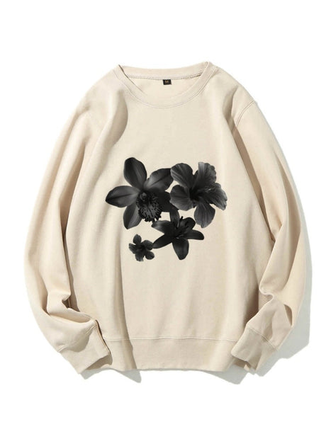 Flower Head Printed Sweatshirt