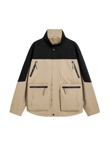 Multiple Pockets All-match Color Matching Windproof Outdoor Work Jacket