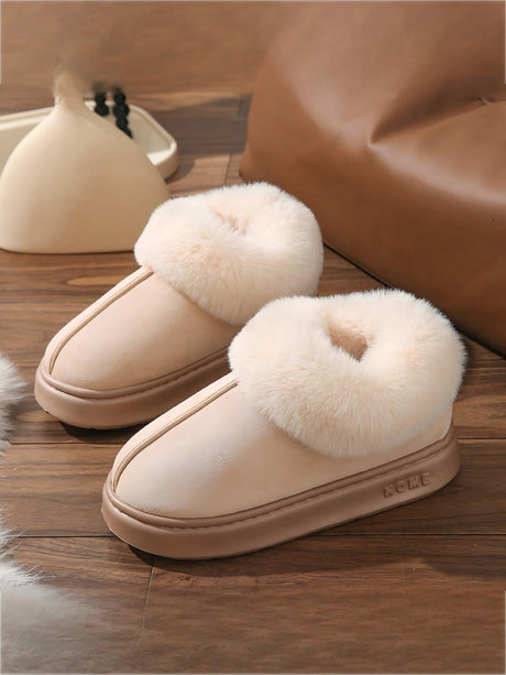 Solid Color Plush Thick-soled Boots