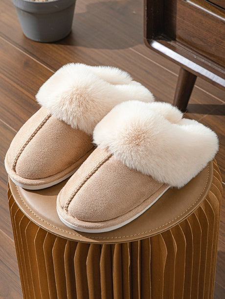 Solid Color Plush Slippers