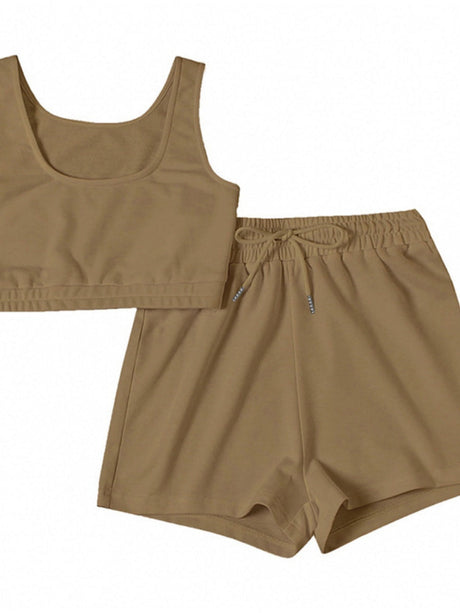 Liber Summer Women's Splicing Solid Color 2-piece Sets