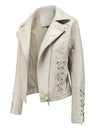 Weaving Bandage Leisure Leather Jacket