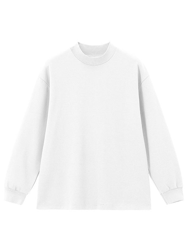 Liber Autumn Neutral wear Ribbed turtleneck Solid Color T-shirts