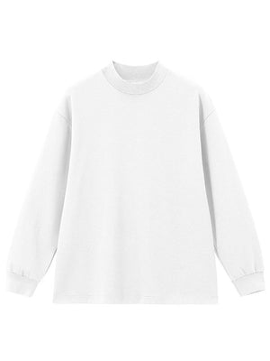 Liber Autumn Neutral wear Ribbed turtleneck Solid Color T-shirts
