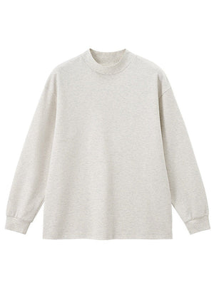 Liber Autumn Neutral wear Ribbed turtleneck Solid Color T-shirts
