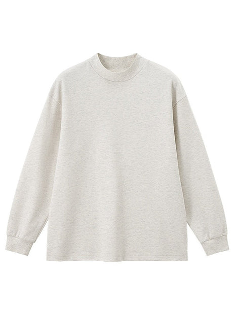 Liber Autumn Neutral wear Ribbed turtleneck Solid Color T-shirts