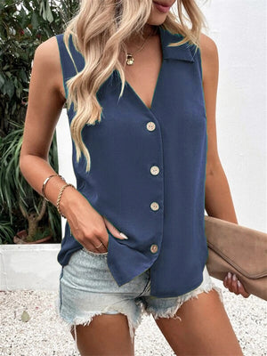 Solid Color 3D Pleated Spaghetti Strap Tank Top