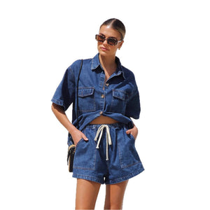 Liber SS Women's Solid Color Two-Piece Set