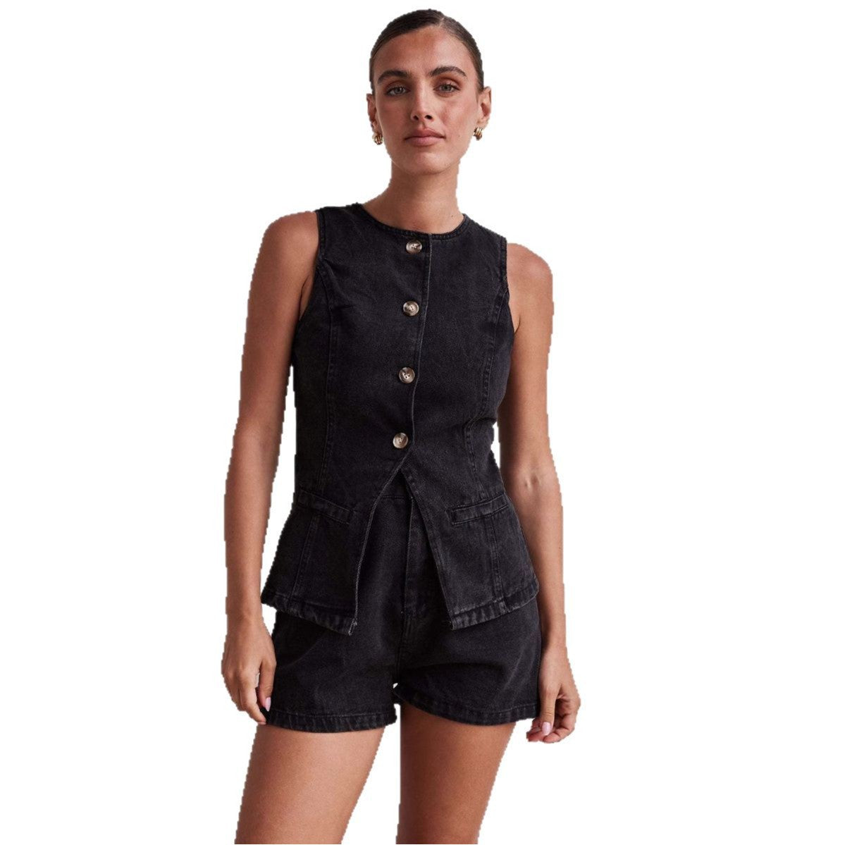 Liber SS Women's Solid Color Two-Piece Set