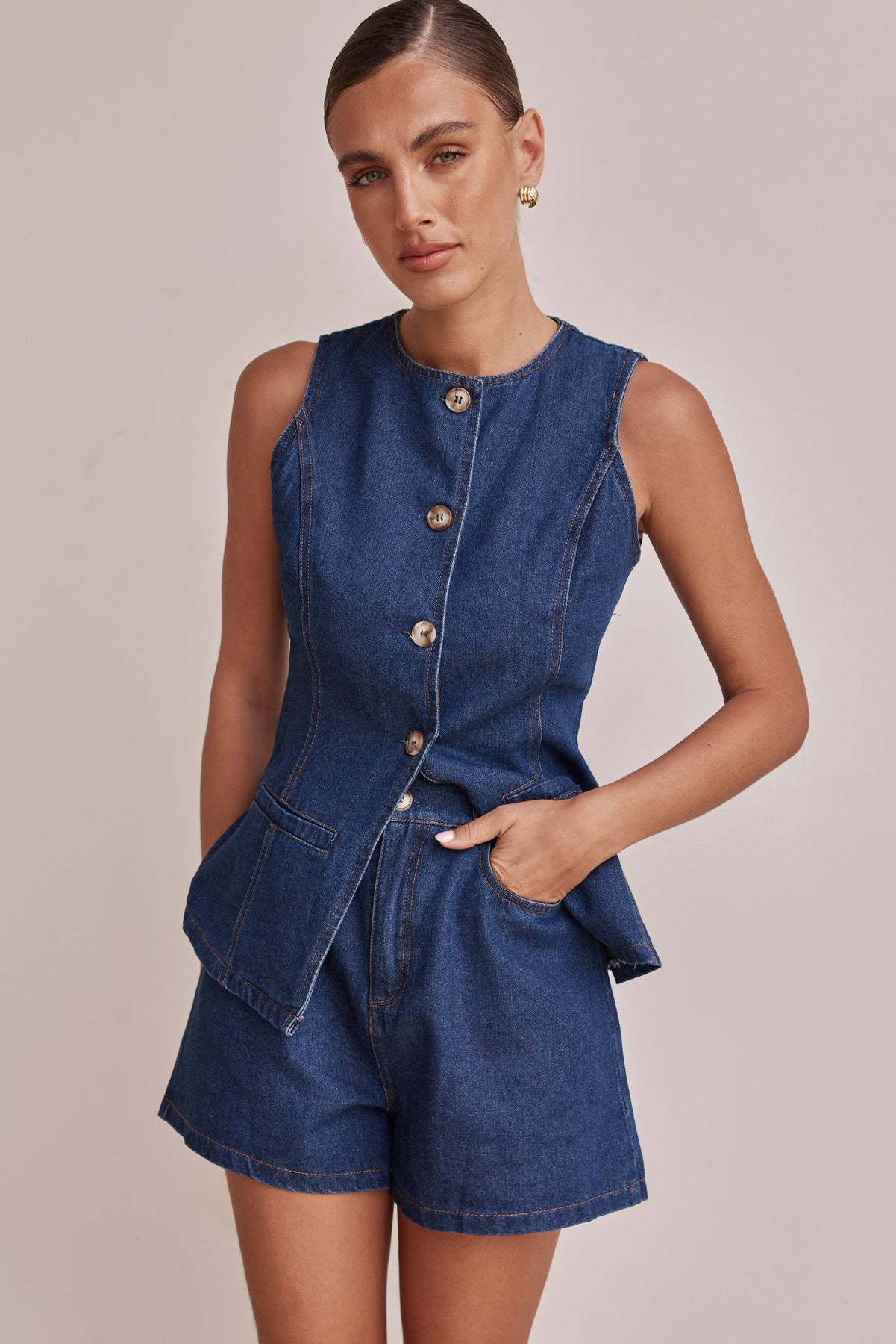 Liber SS Women's Solid Color Two-Piece Set