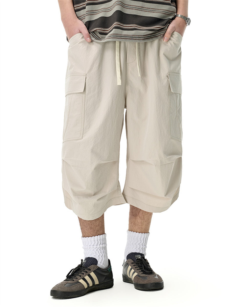Liber SS Men's Pocket Drawstring Pleated Shorts