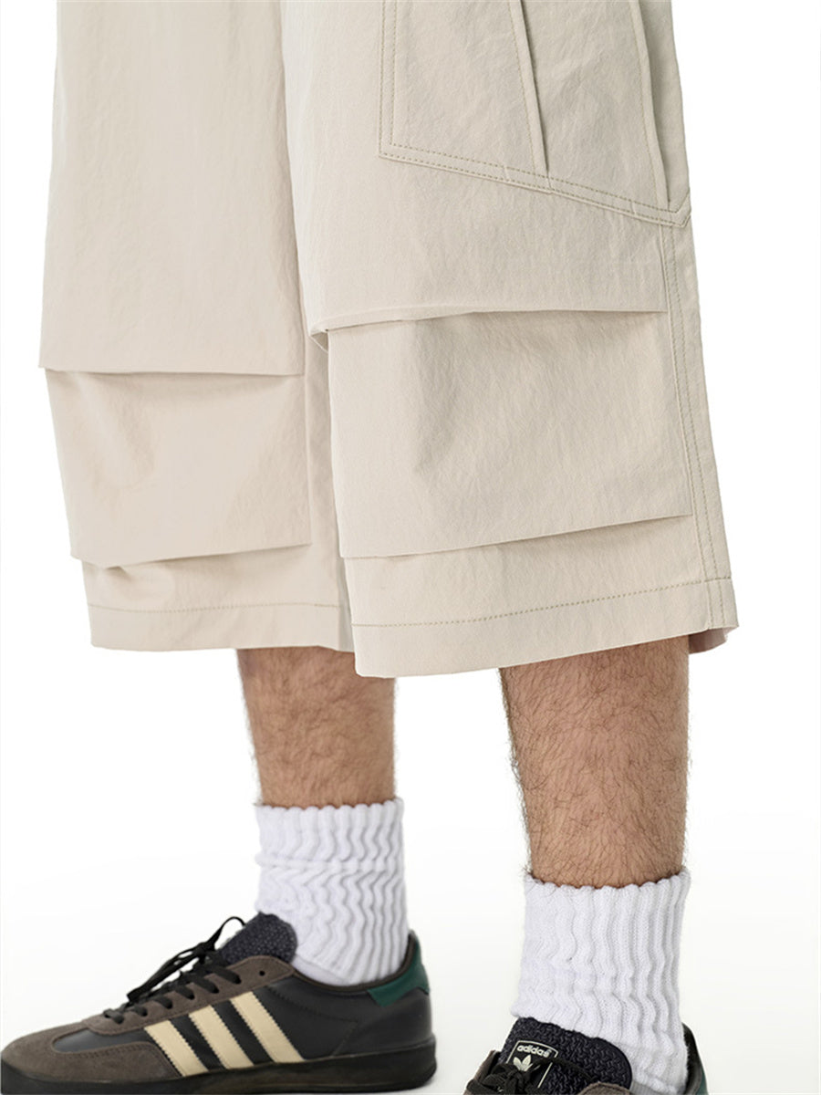 Liber SS Men's Pocket Drawstring Pleated Shorts