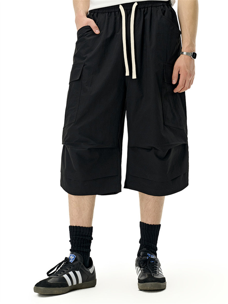 Liber SS Men's Pocket Drawstring Pleated Shorts