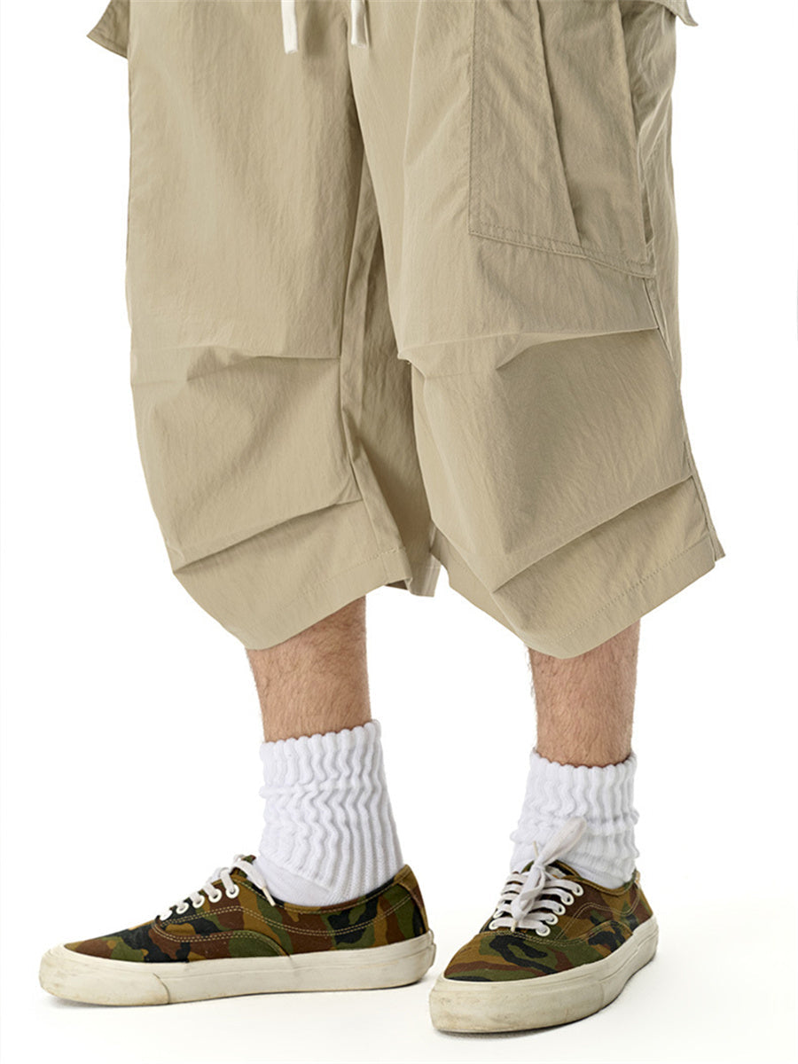 Liber SS Men's Pocket Drawstring Pleated Shorts