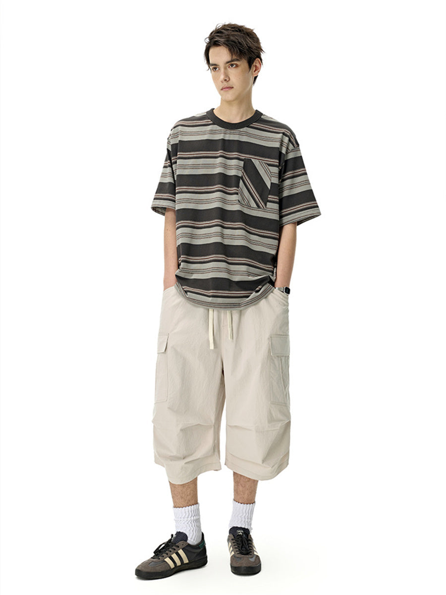Liber SS Men's Pocket Drawstring Pleated Shorts