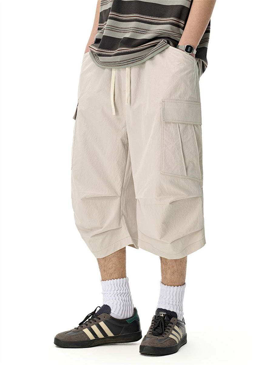 Liber SS Men's Pocket Drawstring Pleated Shorts