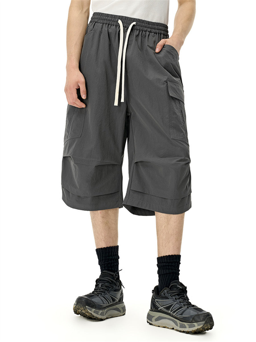Liber SS Men's Pocket Drawstring Pleated Shorts