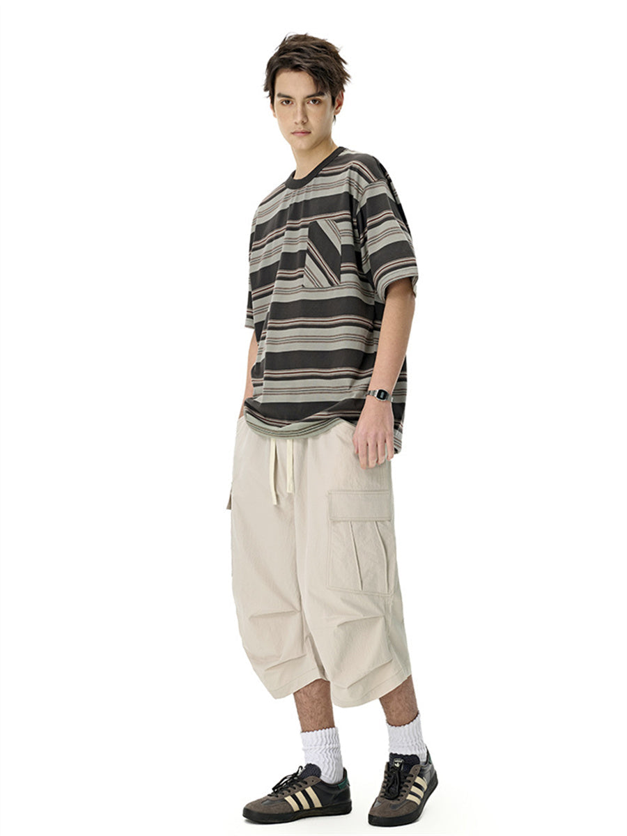 Liber SS Men's Pocket Drawstring Pleated Shorts