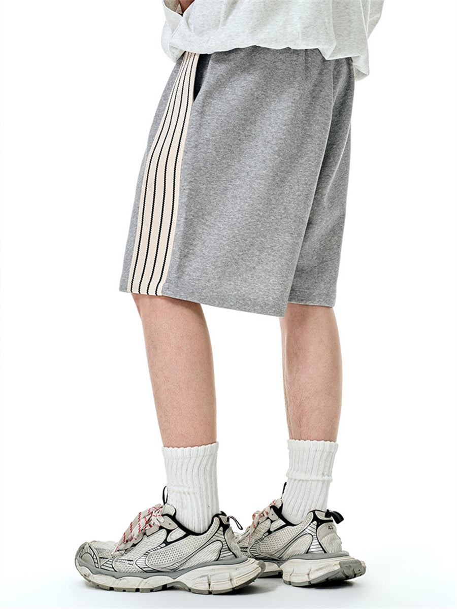 Liber SS Men's Striped Drawstring American Retro Contrast Shorts