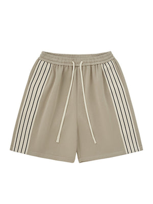 Liber SS Men's Striped Drawstring American Retro Contrast Shorts