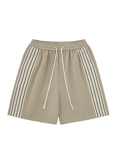 Liber SS Men's Striped Drawstring American Retro Contrast Shorts