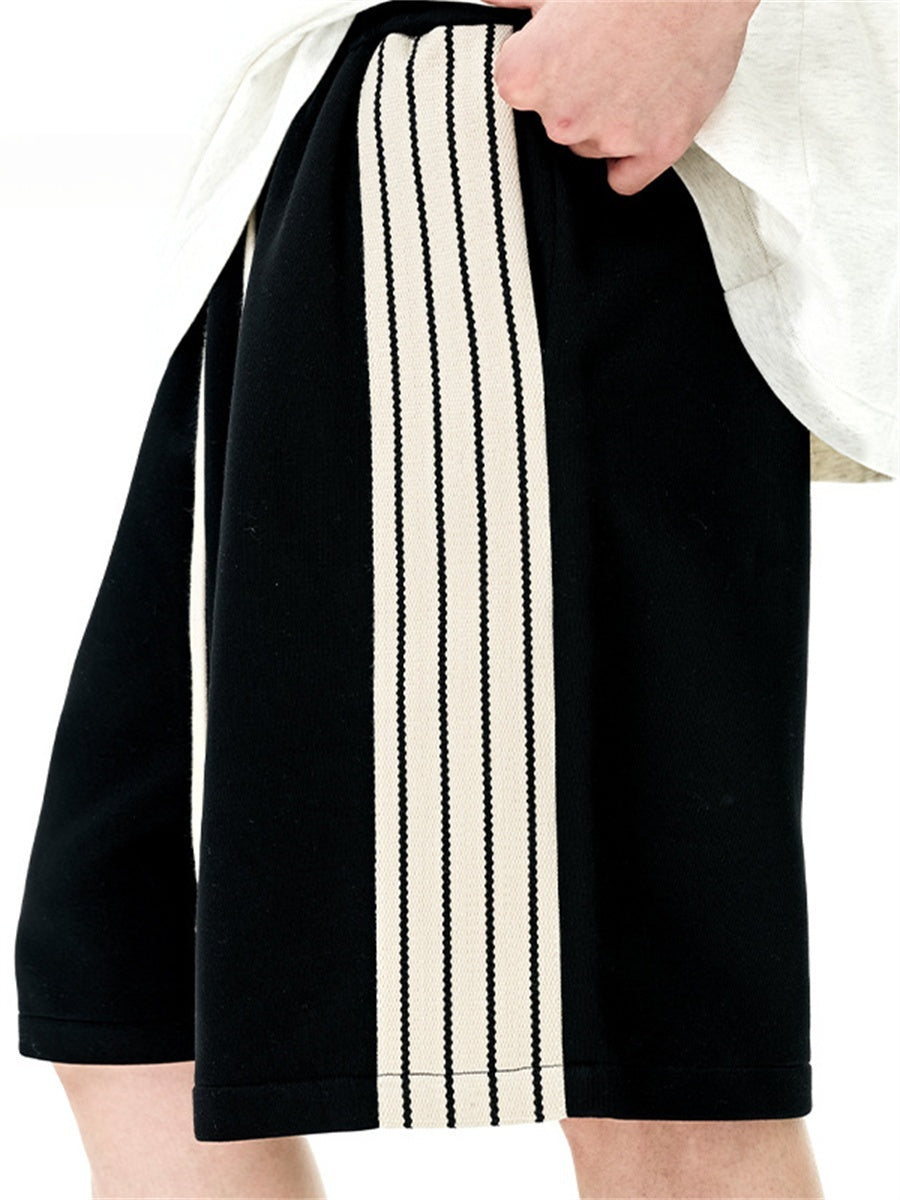 Liber SS Men's Striped Drawstring American Retro Contrast Shorts
