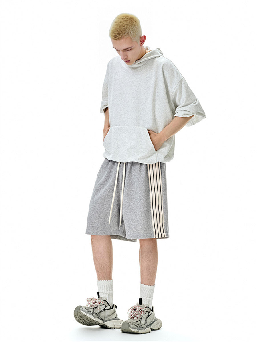Liber SS Men's Striped Drawstring American Retro Contrast Shorts