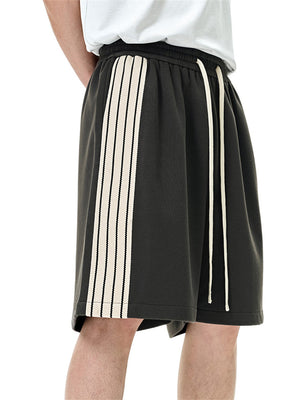 Liber SS Men's Striped Drawstring American Retro Contrast Shorts