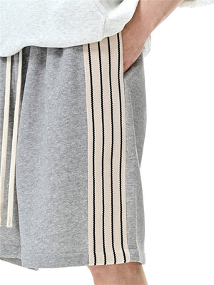 Liber SS Men's Striped Drawstring American Retro Contrast Shorts