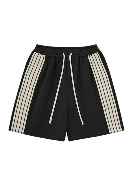 Liber SS Men's Striped Drawstring American Retro Contrast Shorts