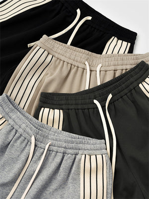 Liber SS Men's Striped Drawstring American Retro Contrast Shorts