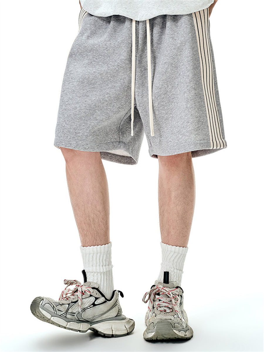 Liber SS Men's Striped Drawstring American Retro Contrast Shorts