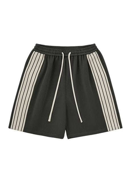 Liber SS Men's Striped Drawstring American Retro Contrast Shorts