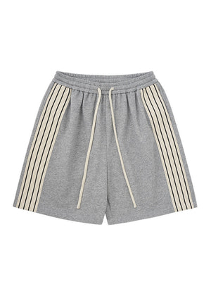 Liber SS Men's Striped Drawstring American Retro Contrast Shorts